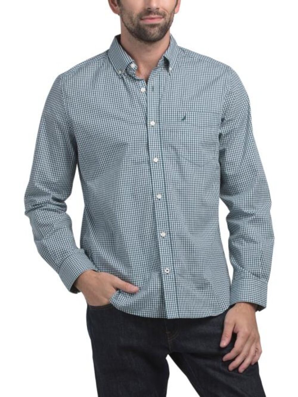 NAUTICA Gingham Wrinkle Free Shirt